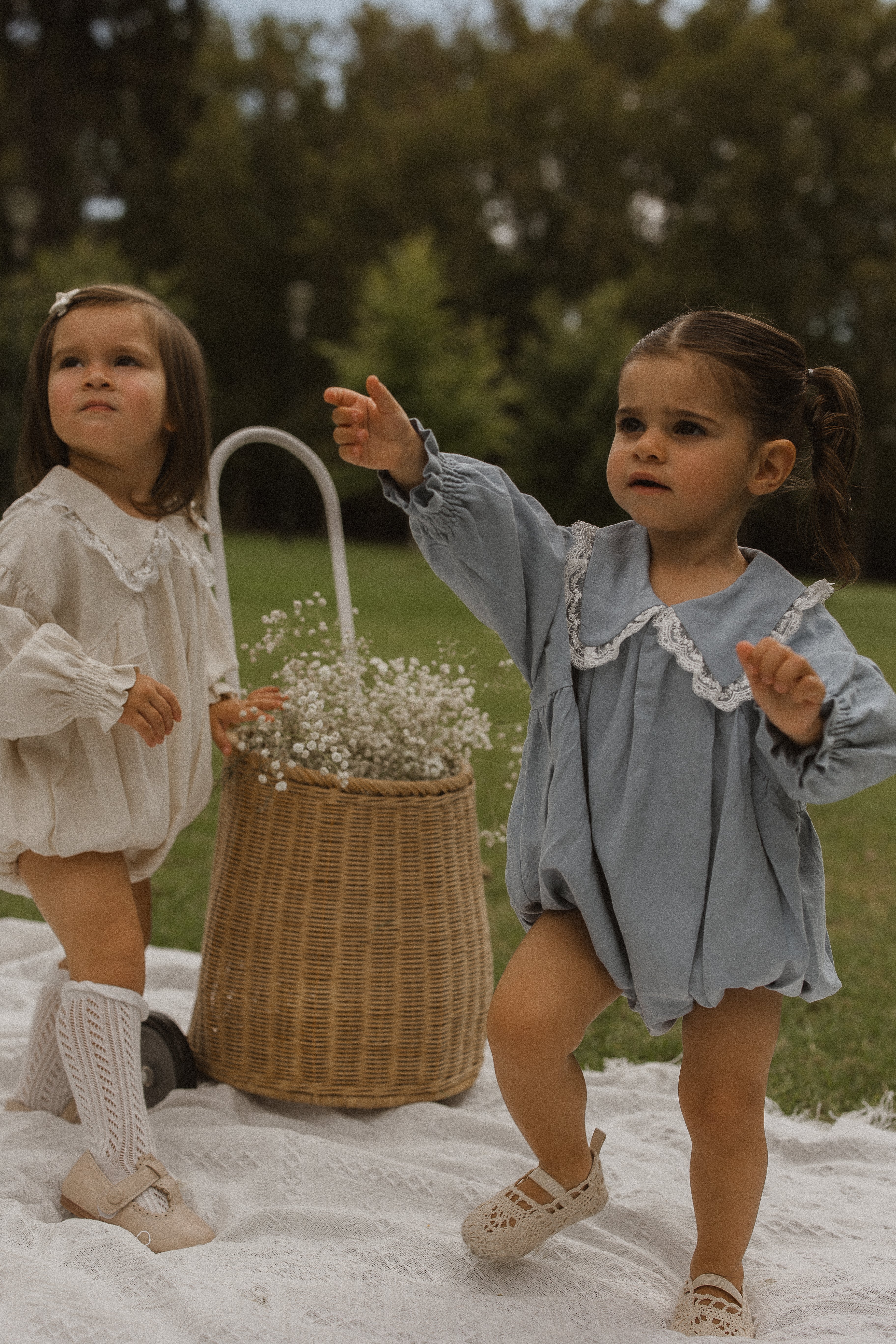 Lace Collar Linen Romper