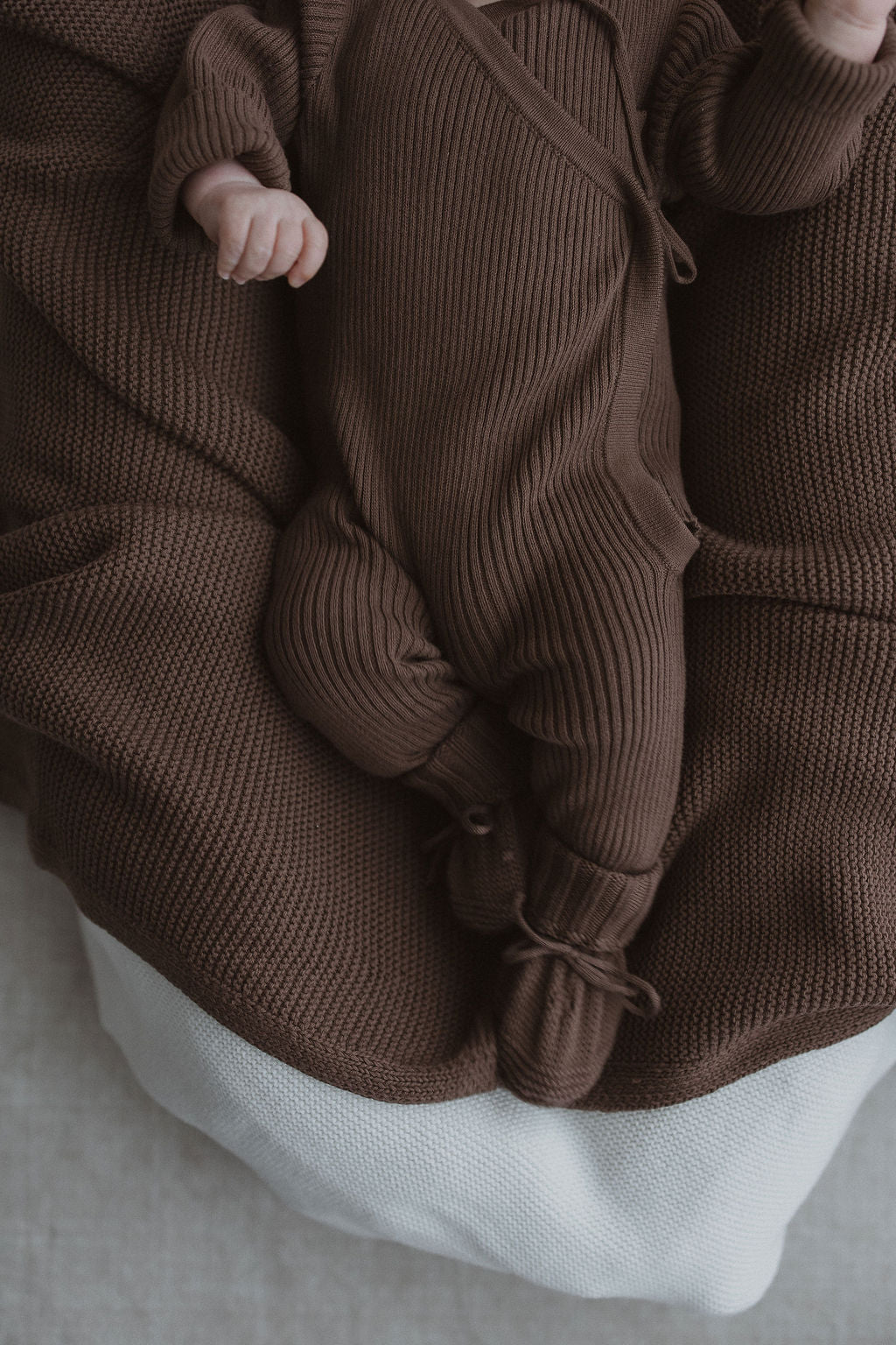 Chocolate Knit Blanket