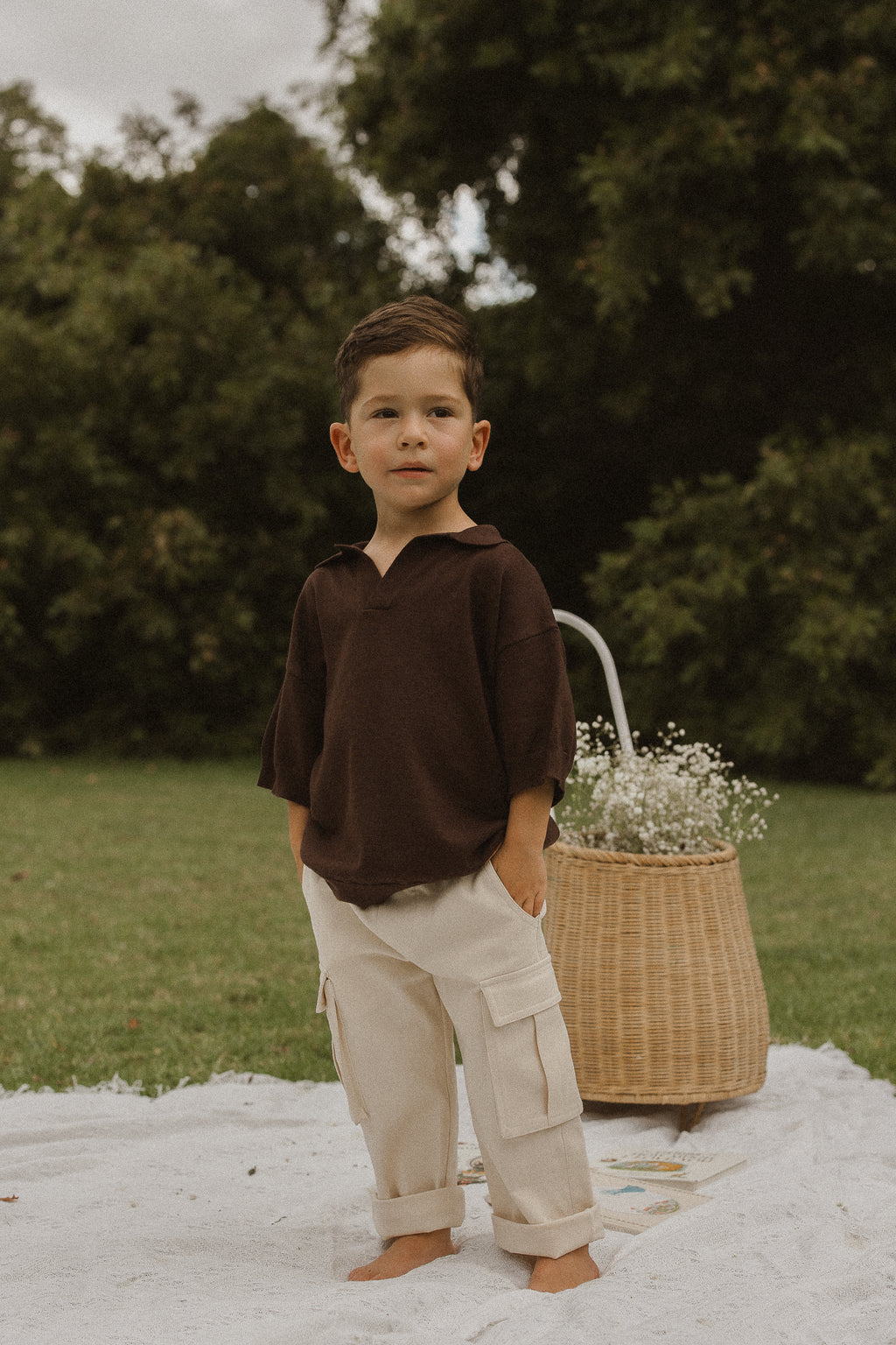 Oversized Chocolate Knit Polo