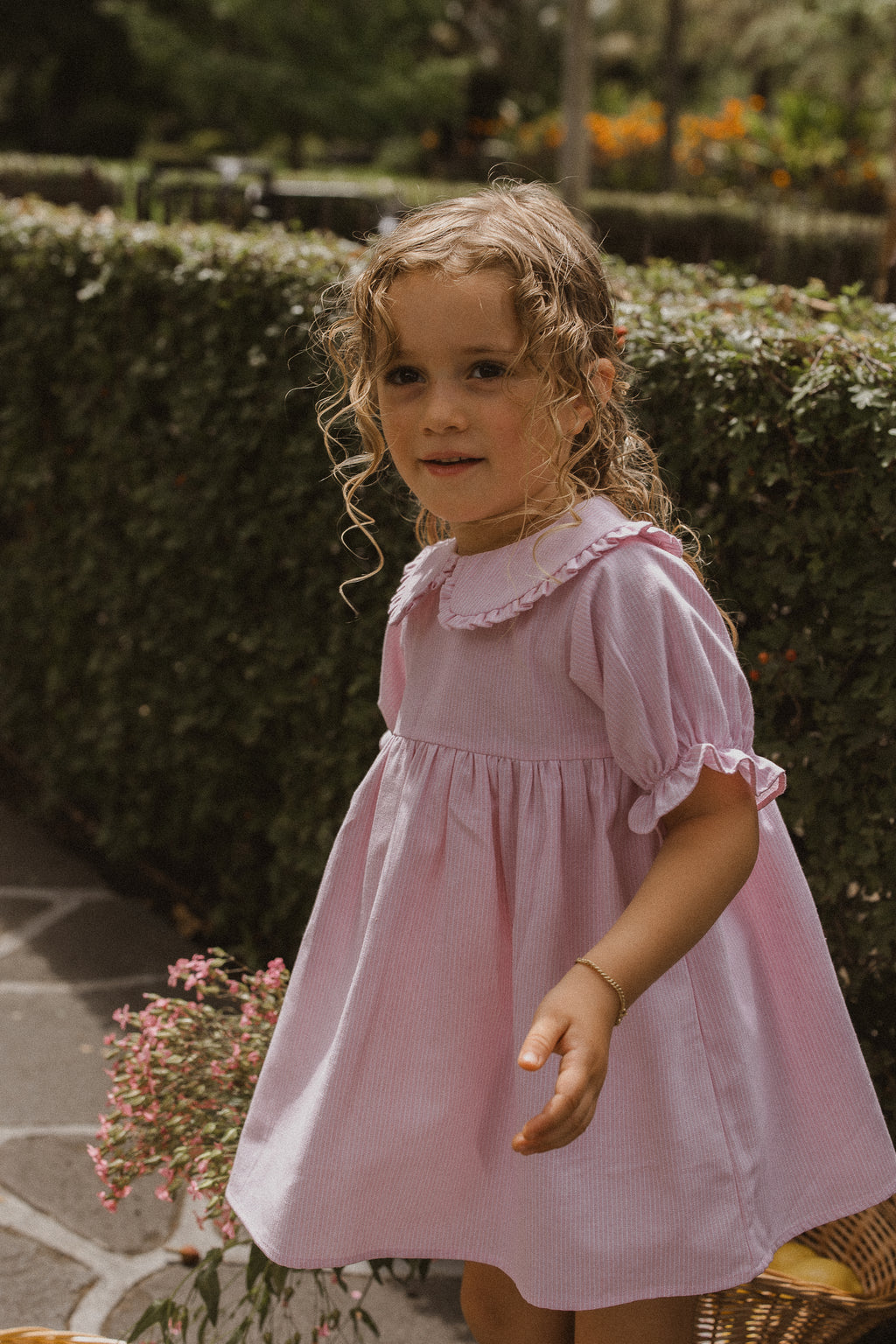 Pink Stripe Blossom Dress