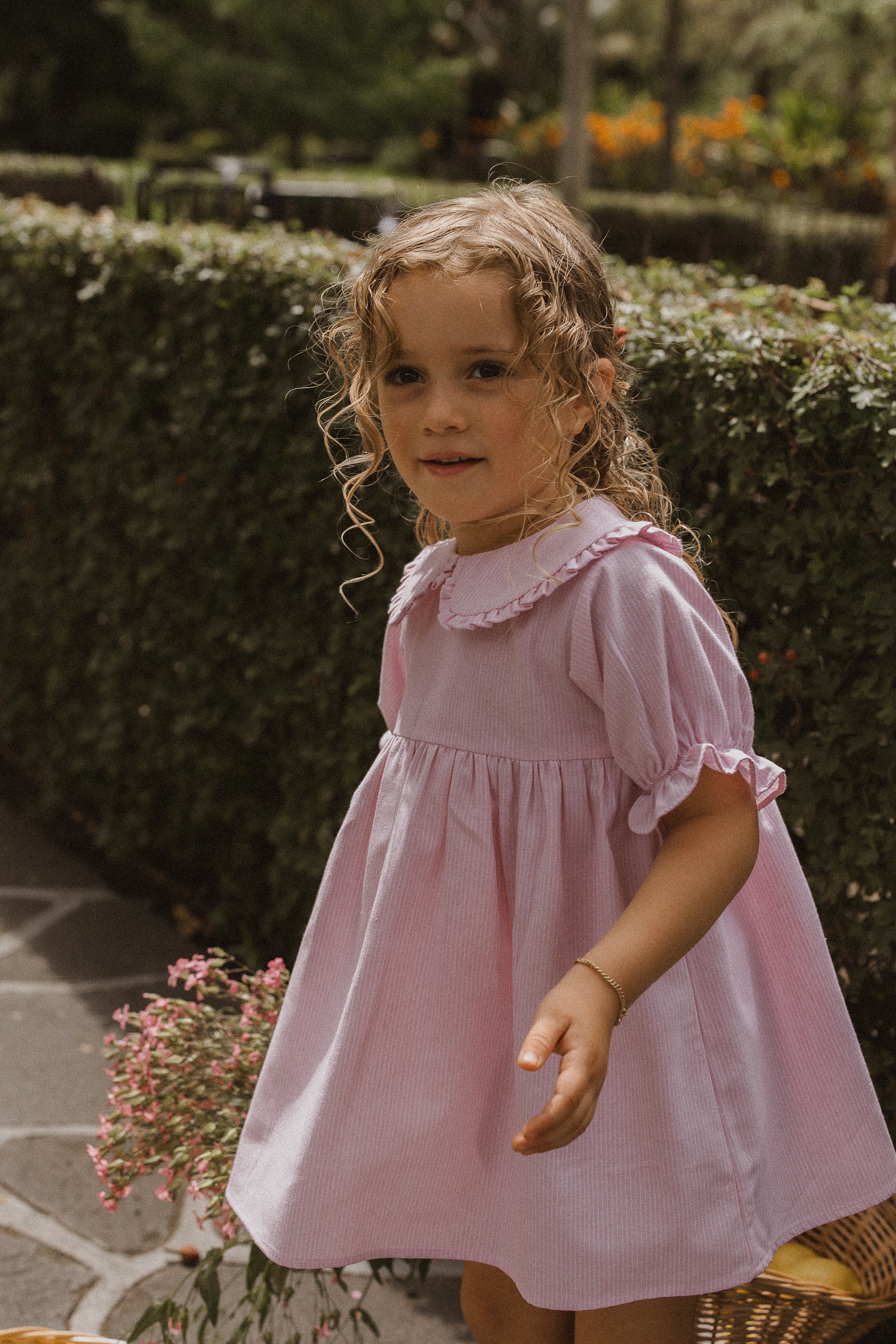 Pink Stripe Blossom Dress