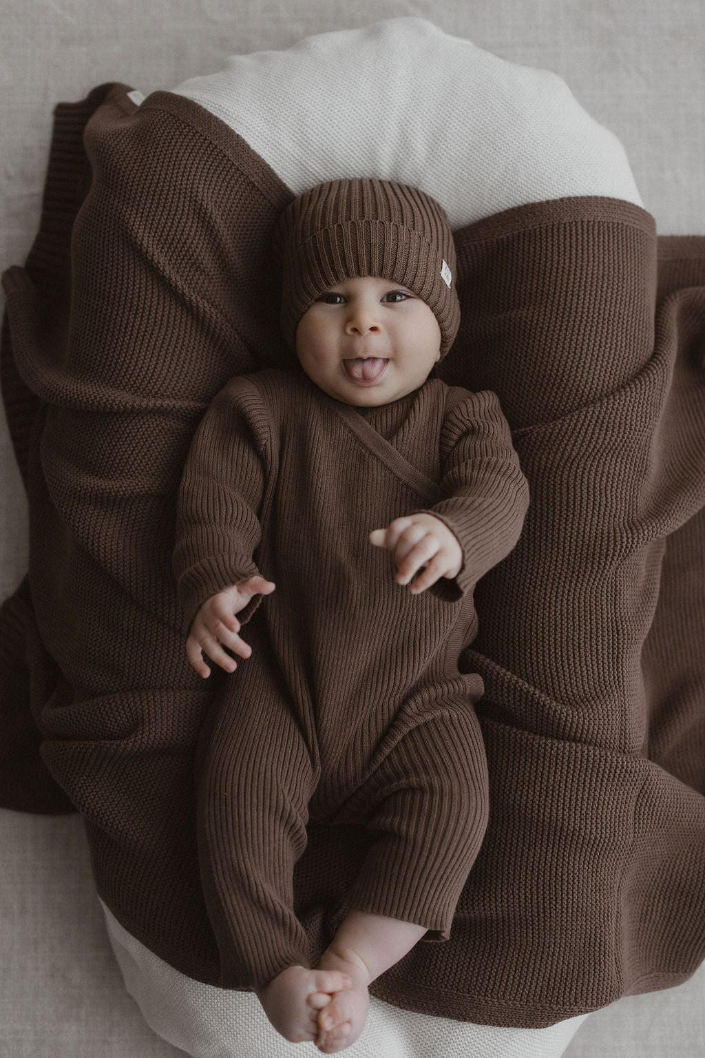 Chocolate Wrap Knit Romper