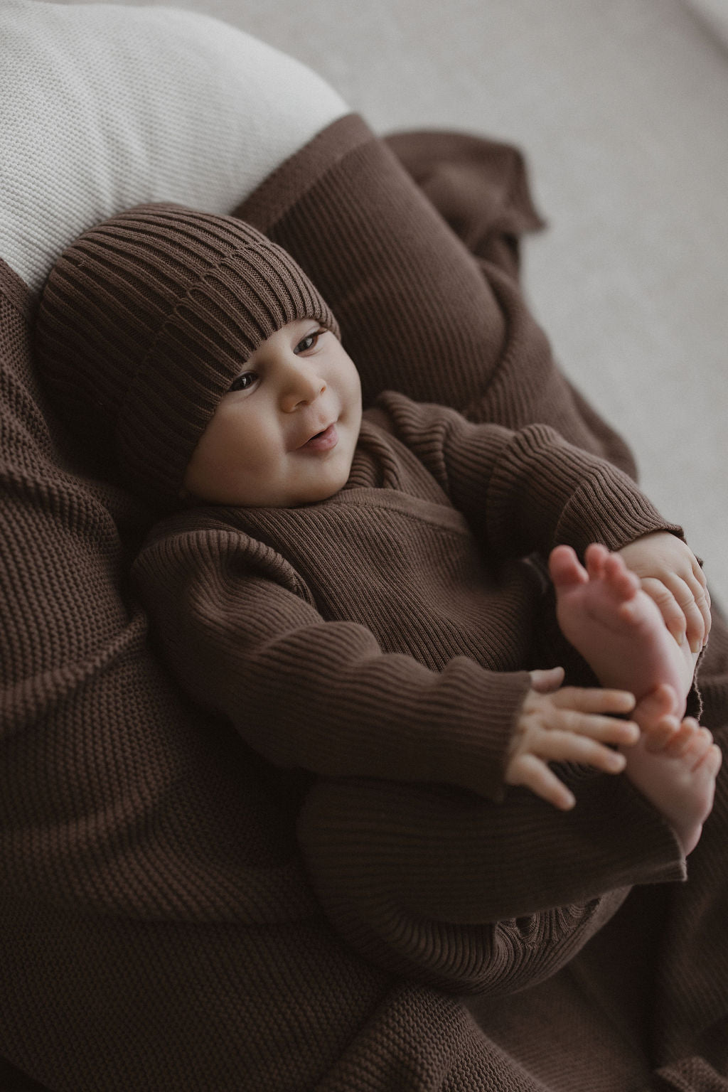 Chocolate Knit Blanket